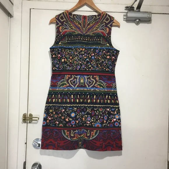 DESIGUAL SLEEVELESS MIDI DRESSES SIZE 42 - Picture 3 of 6